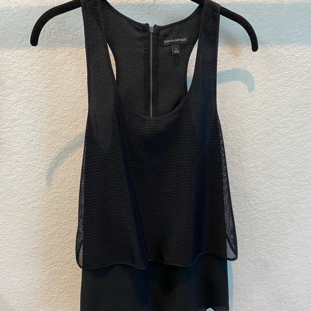 Black, two layer tank from Banana Republic SMALL